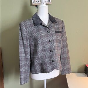 Pendleton Gray and Black Plaid Blazer